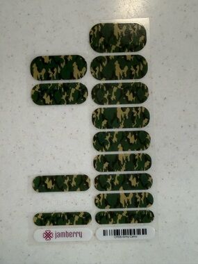 Jamberry Green and Tan Camouflage Phone Skin Stickers